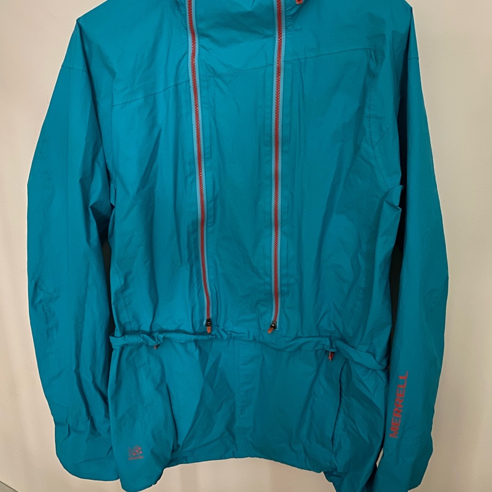 Merrell Blue Ski & Snow Jacket with Full-Length Zipper and Elastic Waist